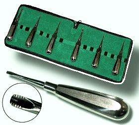 Set of Root Elevators- Serrated tips