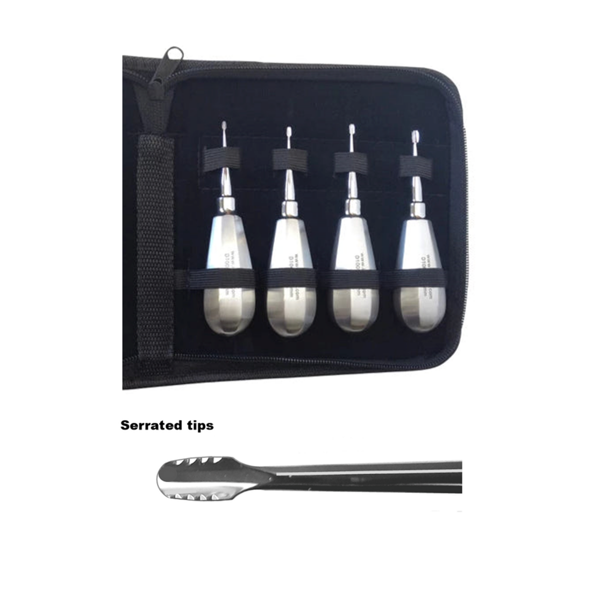 Winged Elevator Sets - XShort Stubby, Serrated tips