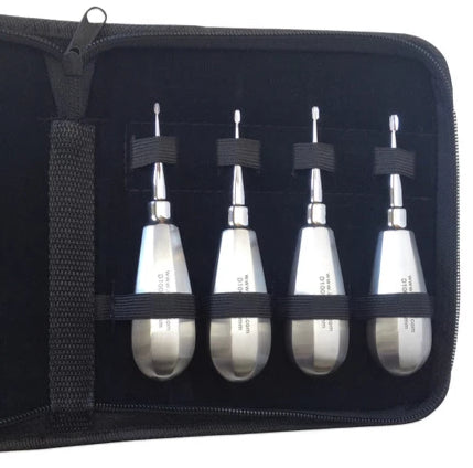 Winged Elevators Sets - Stubby Handles - Serrated Tips