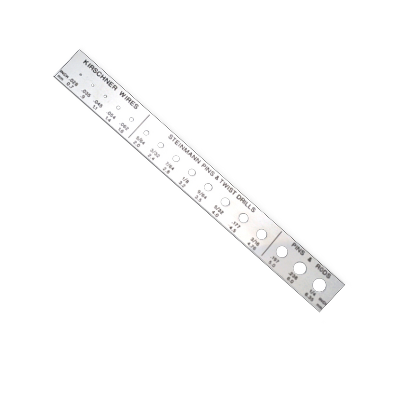 Metal Two Pin Ruler Steinmann Pin Ruler/Gauge - Concord Surgical