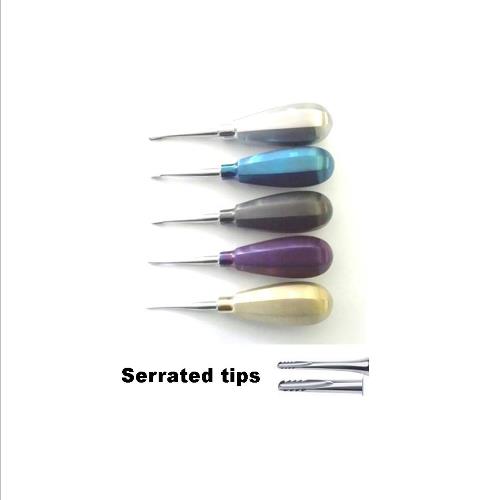 Winged elevators Serrated Tips, Stubby Coloured