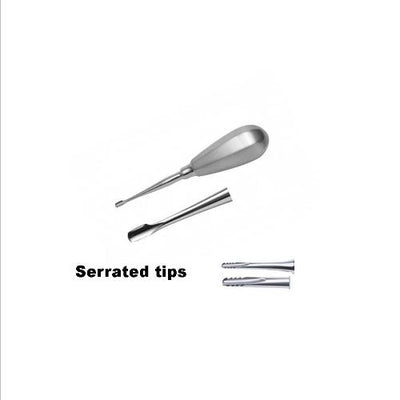 Winged elevators stubby serrated- stainless steel 40% off